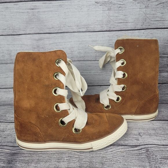 CONVERSE Chuck Taylor Beverly Lace Suede Leather Winter Shoes Women 6 - Picture 3 of 9